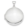 14k White Gold Polished Domed 20mm Round Locket, 27.1 x 20.9 mm