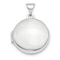 14k White Gold Polished Domed 16mm Round Locket, 23.2 x 17 mm