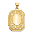 14k Fancy Border 20x15mm Rectangle Locket, 27.5 x 15 mm