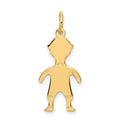 14k .011 Depth Engravable Boy Charm, 25 x 10 mm