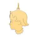 14k .013 Depth Engravable Girl Head Charm, 30 x 20 mm, 1.19 g