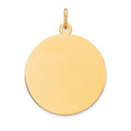 14k Plain .018 Gauge Round Engravable 23mm Disc Charm, 29 x 23 mm