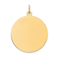 14k Plain .035 Gauge Round Engravable 24mm Disc Charm, 28 x 24 mm