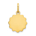 14k .009 Gauge Engravable Round Scalloped 12x10mm Disc Charm, 16 x 10 mm, 0.31 g