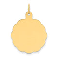 14k .011 Gauge Engravable Round Scalloped 22x19mm Disc Charm, 26 x 19 mm