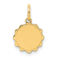 14k .009 Gauge Engravable Round Scalloped 12x10mm Disc Charm, 16 x 10 mm, 0.29 g