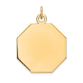 14k Plain .027 Gauge Engravable Octagonal 23x21mm Disc Charm, 27 x 21 mm
