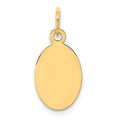 14k Plain .009 Gauge Engravable Oval 17x19mm Disc Charm, 20 x 9 mm