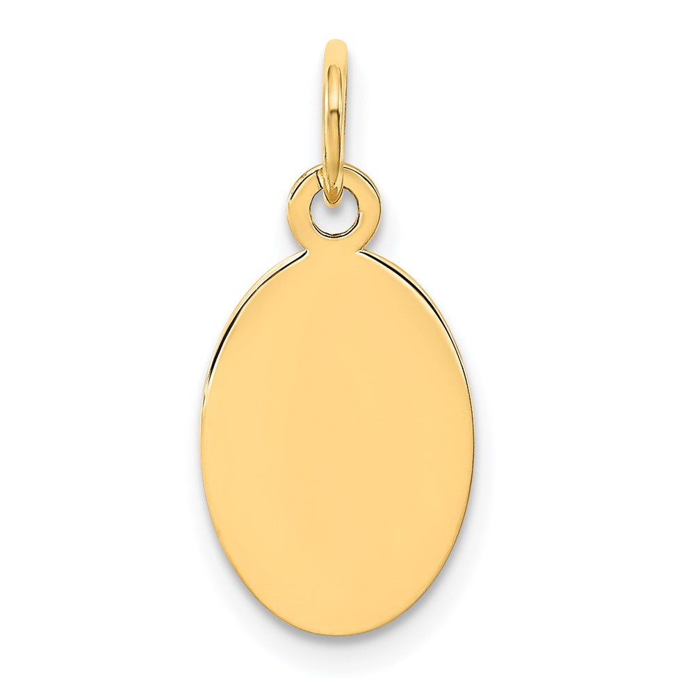 14k Plain .018 Gauge Engravable Oval 17x19mm Disc Charm, 20 x 9 mm