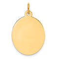 14k Plain .009 Gauge Engravable Oval 23x16mm Disc Charm, 26 x 16 mm