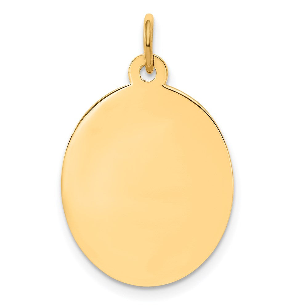 14k Plain .011 Gauge Engravable Oval 23x16mm Disc Charm, 26 x 16 mm