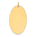 14k Plain .018 Gauge Engravable Elliptical 32x18mm Disc Charm, 35 x 18 mm