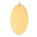 14k Plain .013 Gauge Engravable Elliptical 36x21mm Disc Charm, 38 x 21 mm