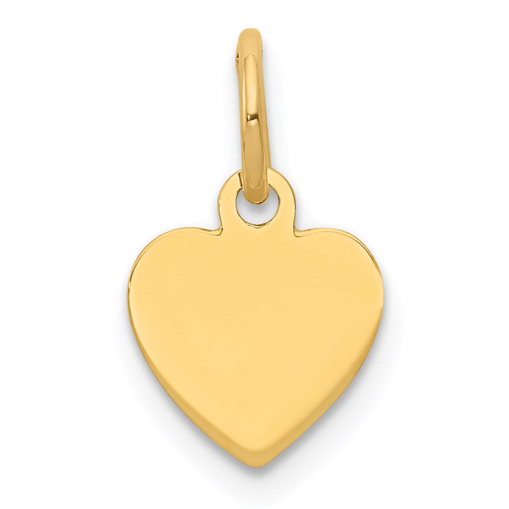 14k Plain .011 Gauge Engravable Heart 11x9mm Disc Charm, 14 x 9 mm
