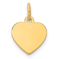 14k Plain .009 Gauge Engravable Heart 12x10mm Disc Charm, 16 x 10 mm