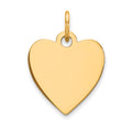 14k Plain .009 Gauge Engravable Heart 15x14mm Disc Charm, 18 x 14 mm