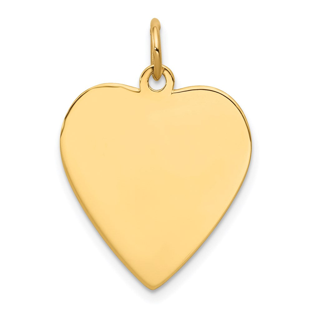 14k Plain .013 Gauge Engravable Heart 21x20mm Disc Charm, 24 x 20 mm