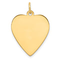 14k Plain .035 Gauge Engravable Heart 24x21mm Disc Charm, 27 x 21 mm