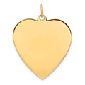 14k Plain .035 Gauge Engravable Heart 27x24mm Disc Charm, 30 x 24 mm