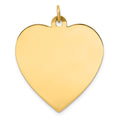 14k Plain .013 Gauge Engravable Heart 30x28mm Disc Charm, 33 x 28 mm
