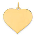 14k Plain .027 Gauge Engraveable Heart 22x24mm Disc Charm, 25 x 24 mm