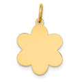 14k Plain .018 Gauge Engravable Flower 16x12mm Disc Charm, 20 x 12 mm