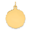 14k Plain with Fancy Edge .018 Gauge Engravable Round 20x18mm Disc Charm, 24 x 18 mm