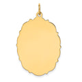 14k Plain with Fancy Edge .018 Gauge Engravable Oval 33x23mm Disc Charm, 37 x 23 mm