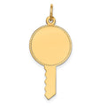 14k Plain .011 Gauge Engravable Key 28x15mm Disc Charm, 32 x 15 mm