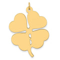 14k Plain .018 Gauge Engravable Clover 34x27mm Disc Charm, 37 x 27 mm
