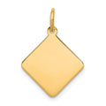 14k Plain .018 Gauge Diamond-Shaped Engravable 16.5x15mm Disc Charm, 20.5 x 15 mm