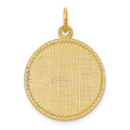 14k Patterned with Zig-Zag Edge .013 Gauge Round Engravable 22x19mm Disc Charm, 26 x 19 mm