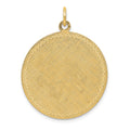 14k Patterned with Zig-Zag Edge .018 Gauge Round Engravable 29x26mm Disc with Satin Back, 33 x 26 mm