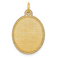 14k Patterned with Zig-Zag Edge .018 Gauge Engravable Oval 23x16mm Disc Charm, 27 x 16 mm