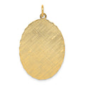 14k Patterned .018 Gauge Engravable Oval Disc Charm, 35 x 22 mm
