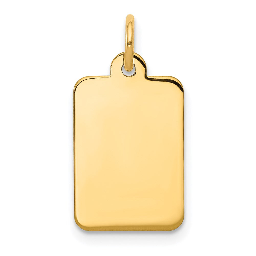 14k Plain .009 Gauge Rectangular Engravable 17x10mm Disc Charm, 20 x 10 mm