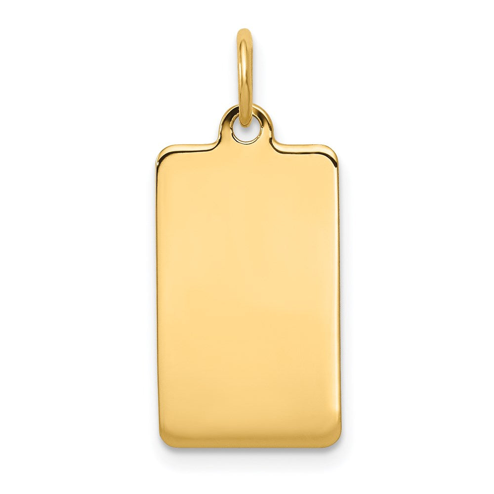 14k Plain .027 Gauge Rectangular Engravable 20x11mm Disc Charm, 23 x 11 mm