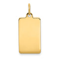 14k Plain .013 Gauge Rectangular Engravable 20x11mm Disc Charm, 23 x 11 mm