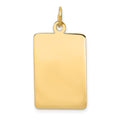 14k Plain .035 Gauge Rectangular Engravable 25x28mm Disc Charm, 28 x 15 mm