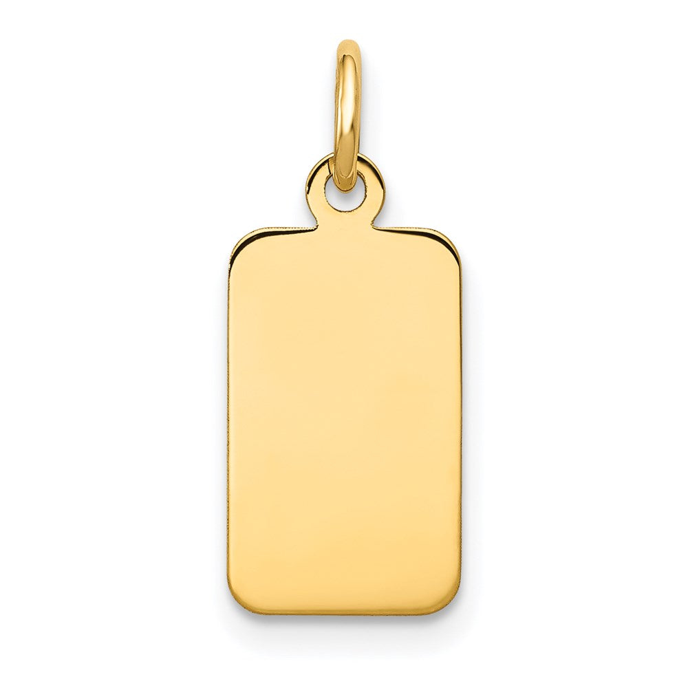 14k Plain .013 Gauge Engravable Rectangular 17x8mm Disc Charm, 21 x 8 mm
