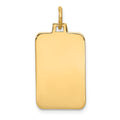 14k Plain .009 Gauge Engravable Rectangular 22x12mm Disc Charm, 26 x 12 mm