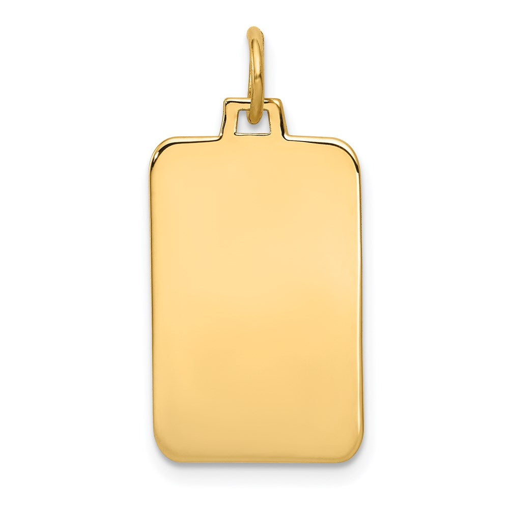 14k Plain .035 Gauge Engravable Rectangular 22x12mm Disc Charm, 26 x 12 mm