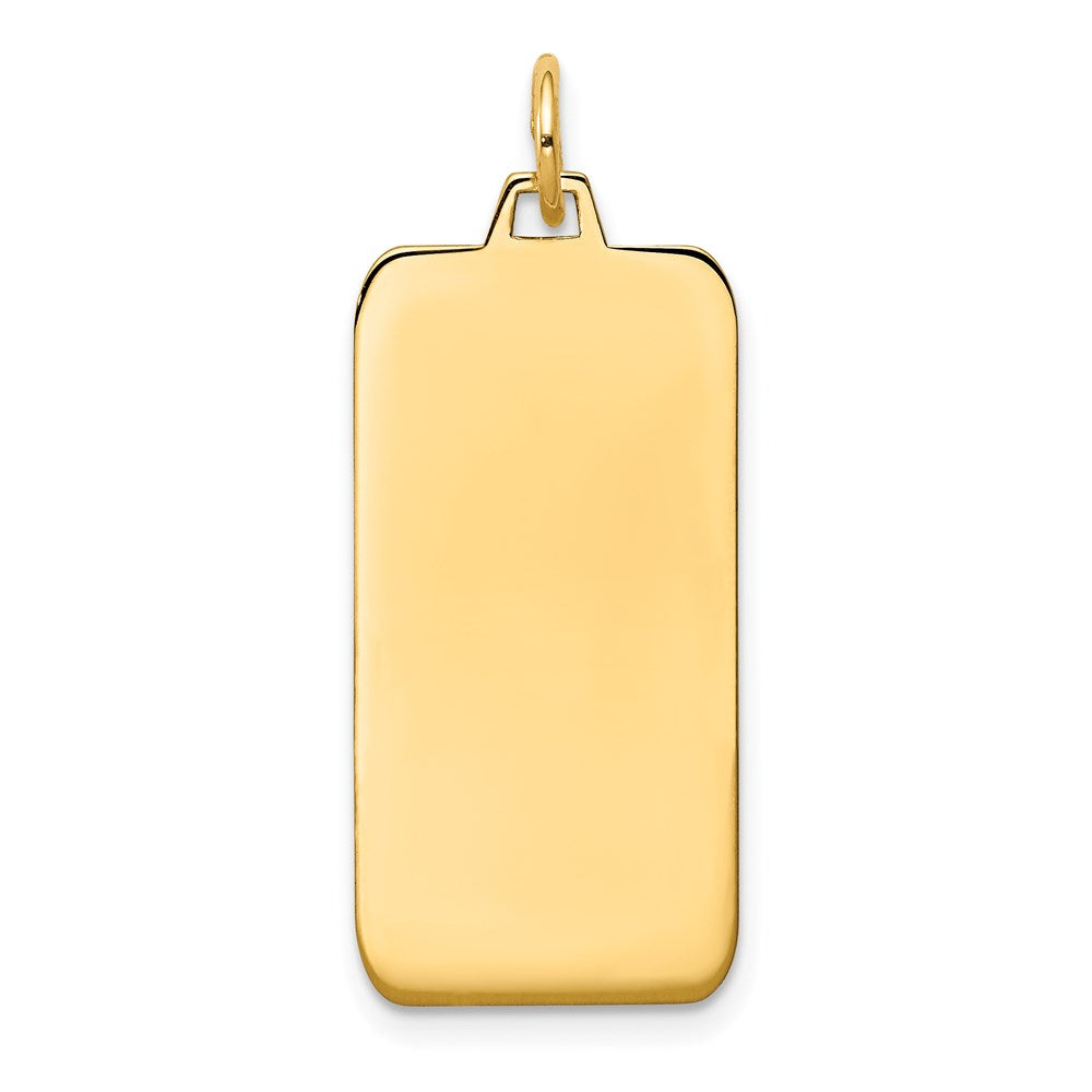 14k Plain .027 Gauge Engravable Rectangular 29x13mm Disc Charm, 32 x 13 mm