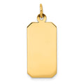 14k Plain 21.8x11.5mm .013 Gauge Engravable Rectangular Disc Charm, 29.2 x 11.5 mm