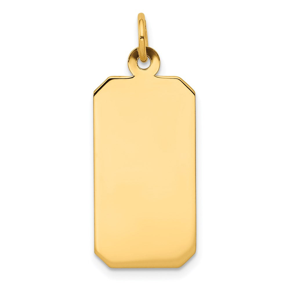 14k Plain 21.8x11.5mm .027 Gauge Engravable Rectangular Disc Charm, 29.2 x 11.5 mm
