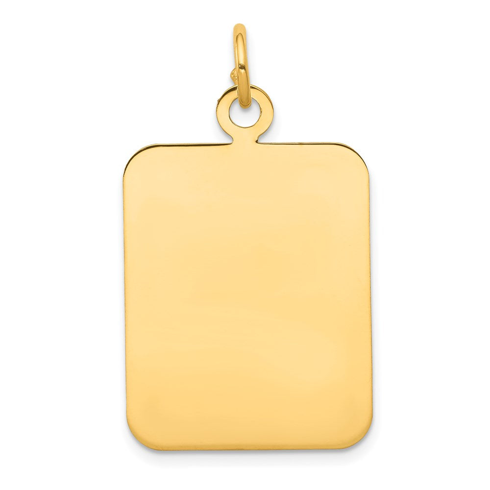 14k Plain Rectangular .018 Gauge Engravable 30x20mm Disc Charm, 33 x 20 mm