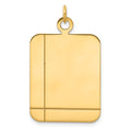 14k Plain with Etched Lines Rectangular .018 Gauge Engravable 30x20mm Disc Charm, 33 x 20 mm