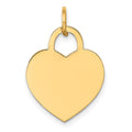 14k Plain .018 Gauge Engravable Heart 19x15mm Disc Charm, 22 x 15 mm