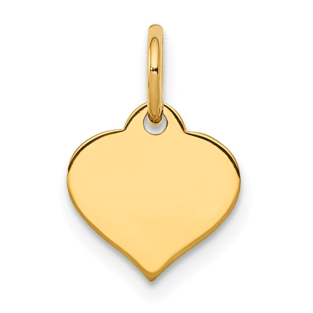 14k Plain .018 Gauge Engraveable Heart 10x10mm Disc Charm, 14 x 10 mm