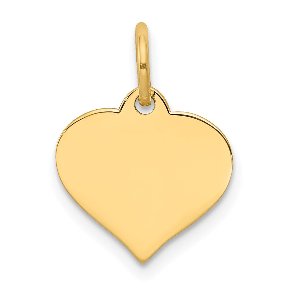 14k Plain .013 Gauge Engraveable Heart 14x12mm Disc Charm, 17 x 12 mm